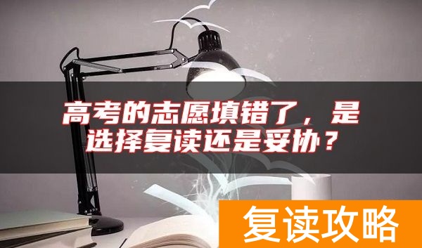 高考的志愿填错了，是选择复读还是妥协？