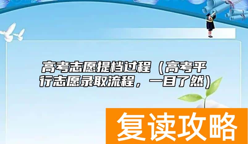 高考志愿提档过程（高考平行志愿录取流程，一目了然）